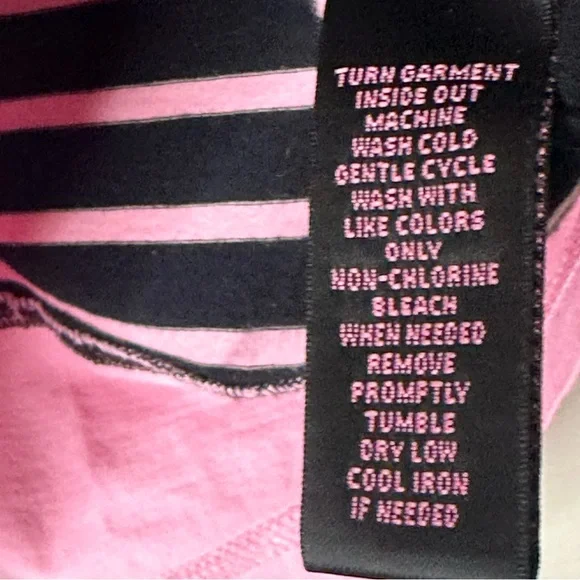 Vintage 90’s LAUREN RALPH LAUREN Top Long Sleeves Black/Pink Stripes Size PM - Picture 6 of 9